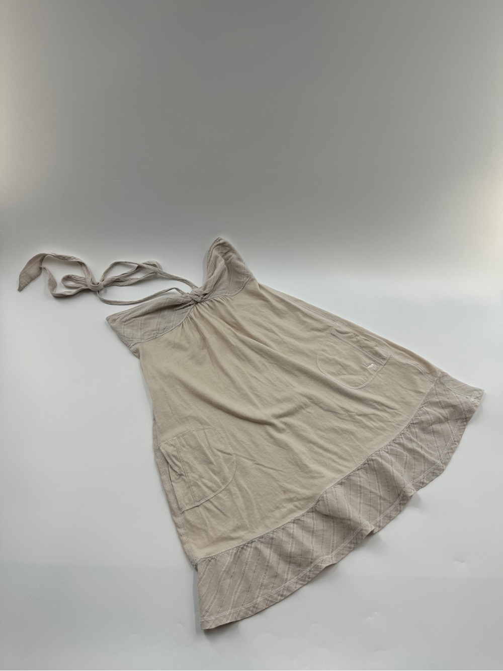 Vintage Abercrombie & Fitch Y2K Cream Babydoll Halter Dress – Women's XS